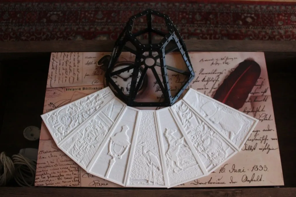 Đèn chùm phong cách Steampunk với lithophanie tháo rời