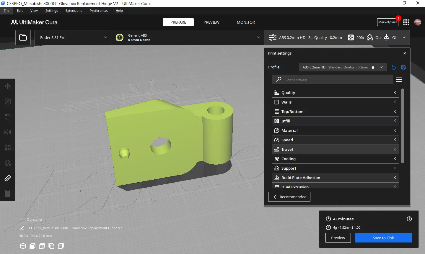 Bản thay thế bản lề hộp đựng đồ cho Mitsubishi 3000GT