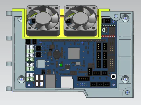 Hộp điện tử SKR 1.4 với quạt làm mát và lỗ gắn M4