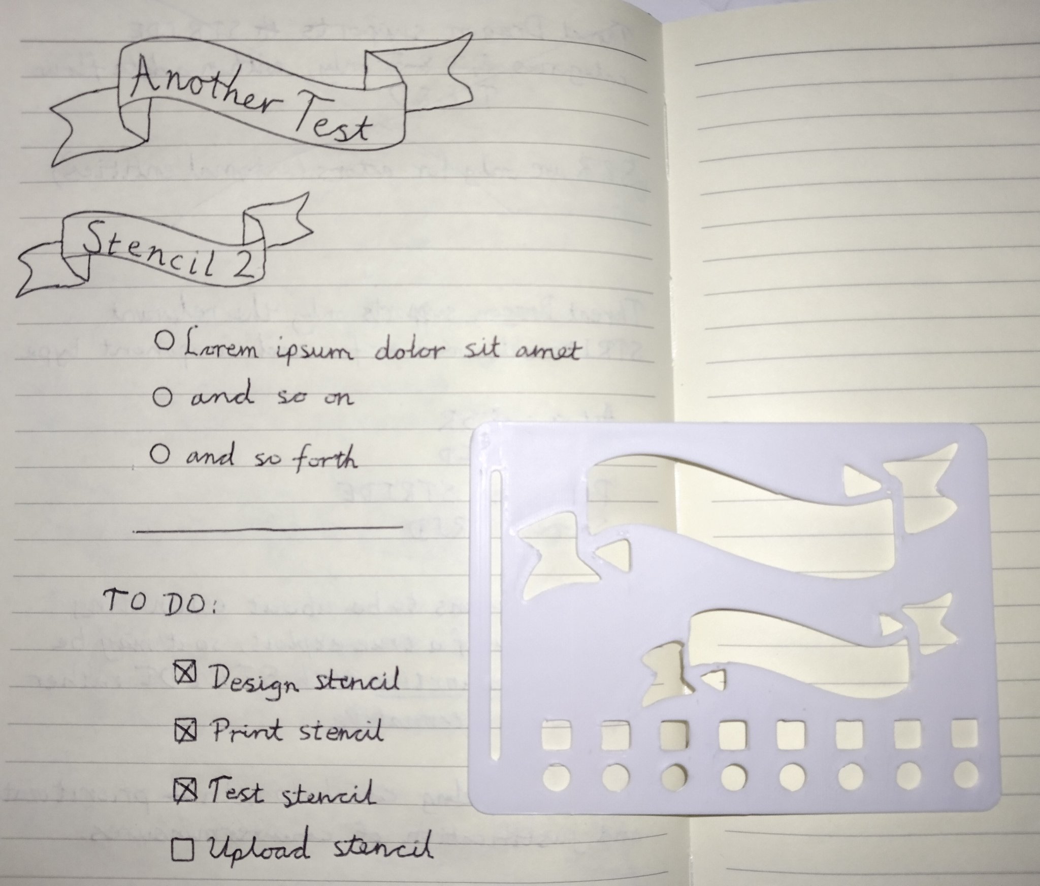 Mẫu stencil banner sóng và danh sách kiểm tra cho văn phòng