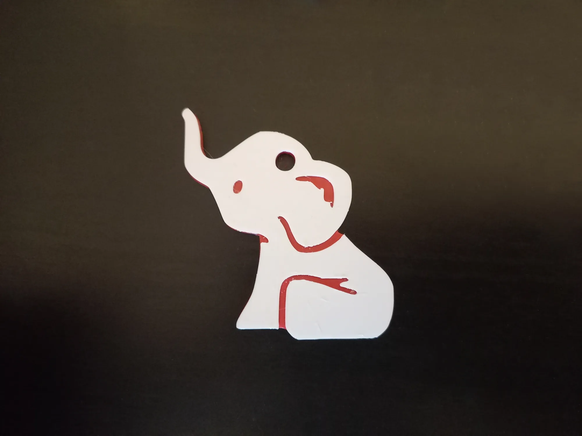 Móc khóa voi dễ thương in 3D với hai màu sắc