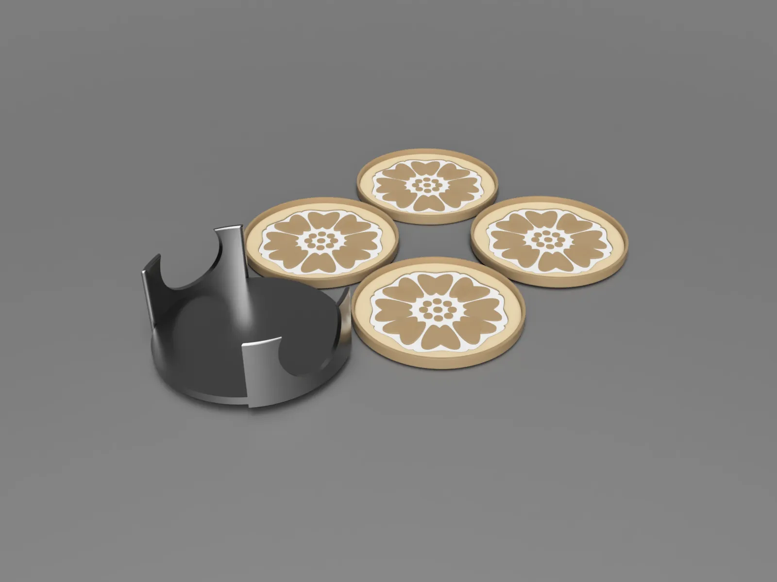 Đế lót ly hoa sen trắng và hoa sen đỏ