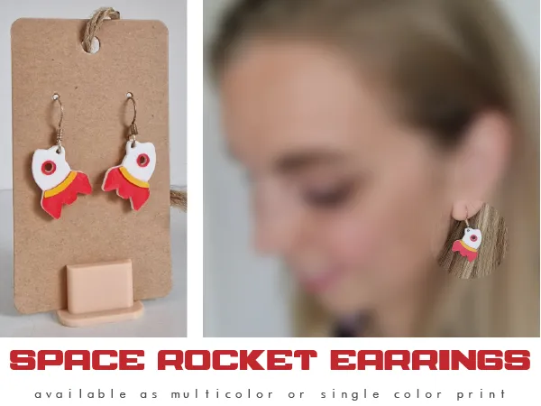 Bông tai tên lửa không gian dễ in 3D