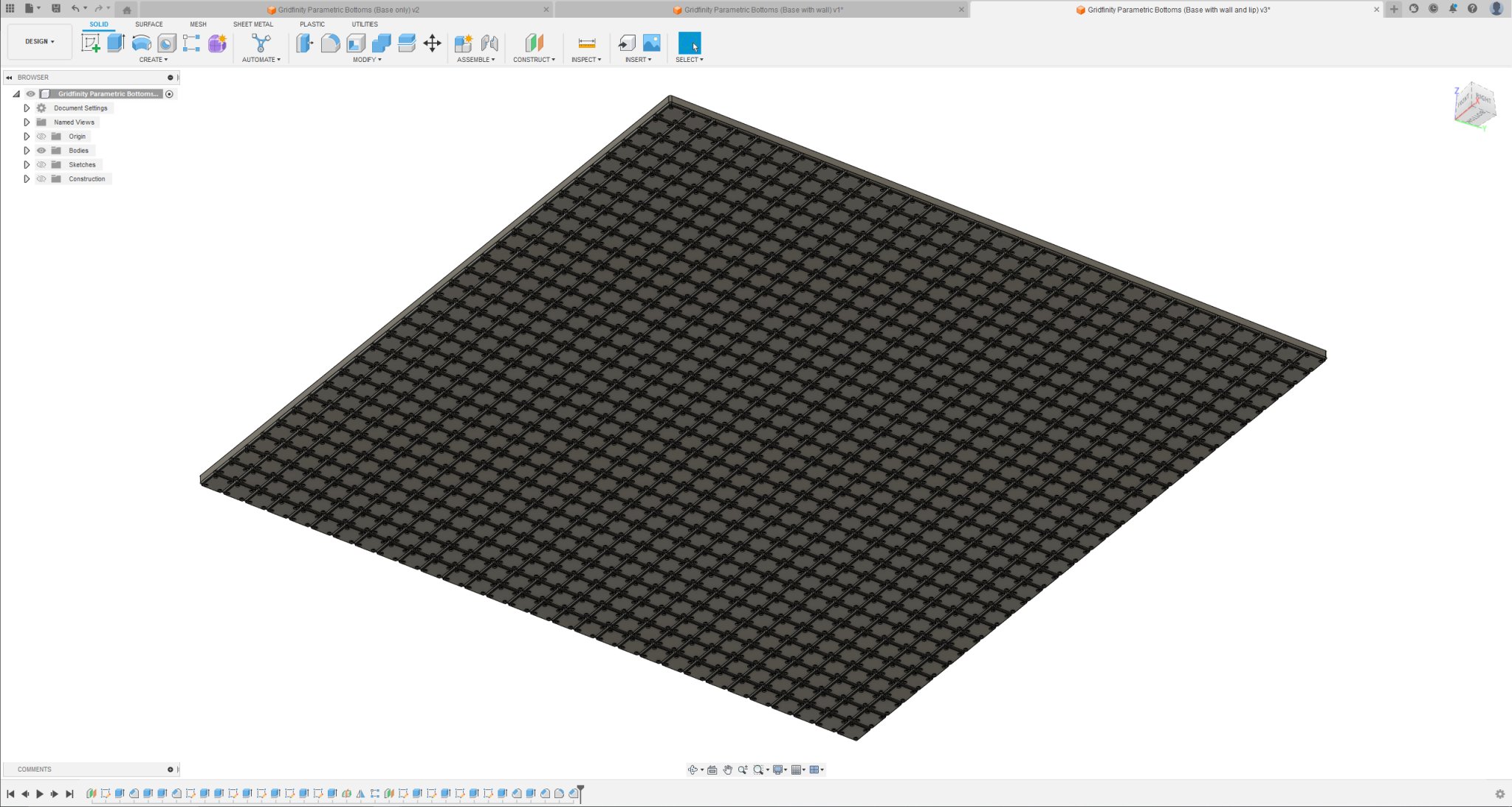 Đế mô hình Gridfinity tham số 30x30 cho in 3D