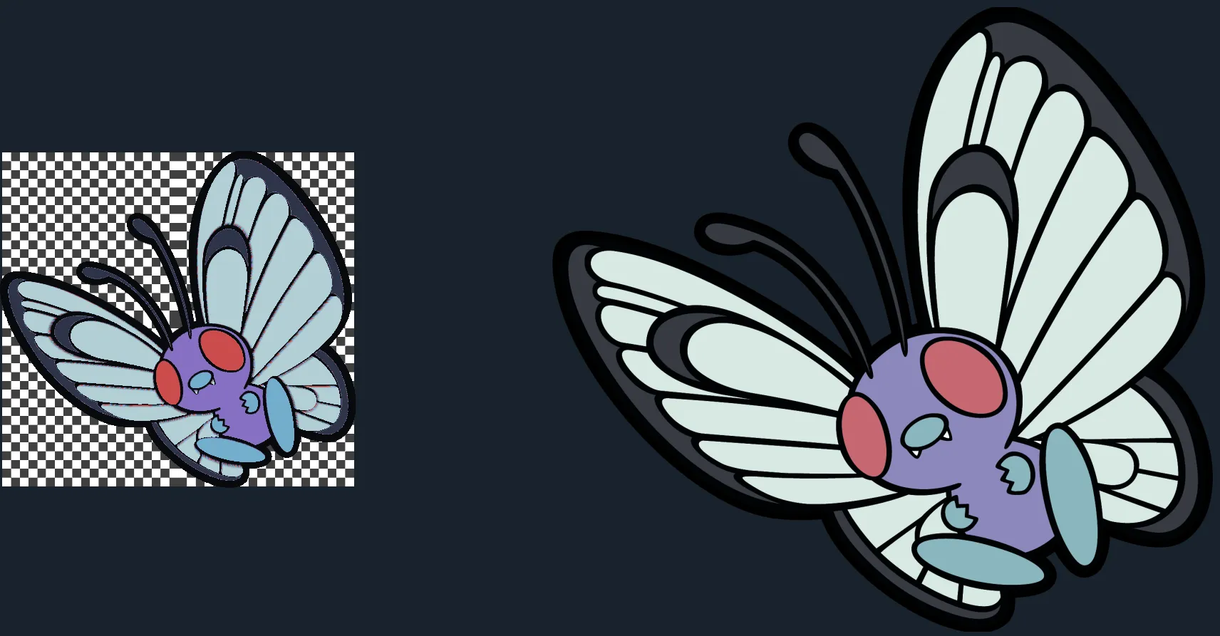 Butterfree đa sắc màu từ HueForge