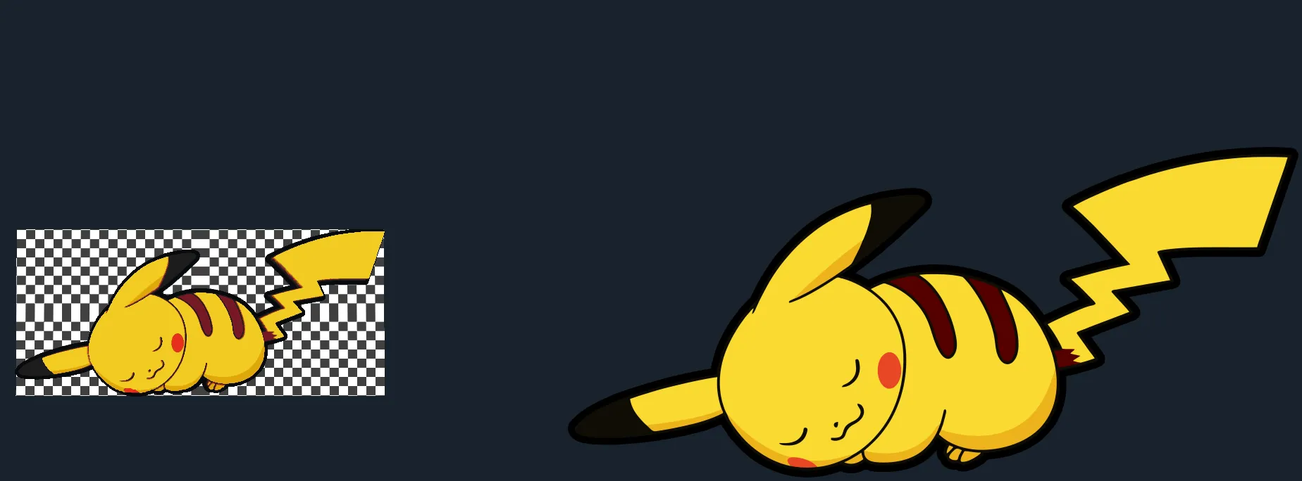 Pikachu đang ngủ trong tác phẩm nghệ thuật đa sắc màu