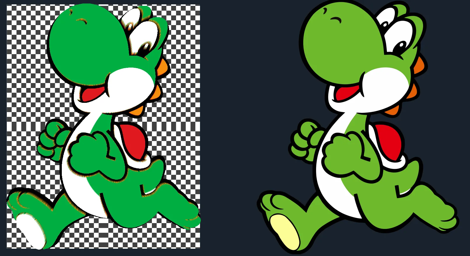 Chạy Yoshi trong phong cách tranh filament của HueForge