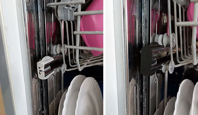 Bộ chặn ray - Đầu hướng dẫn giỏ cho máy rửa bát Gorenje