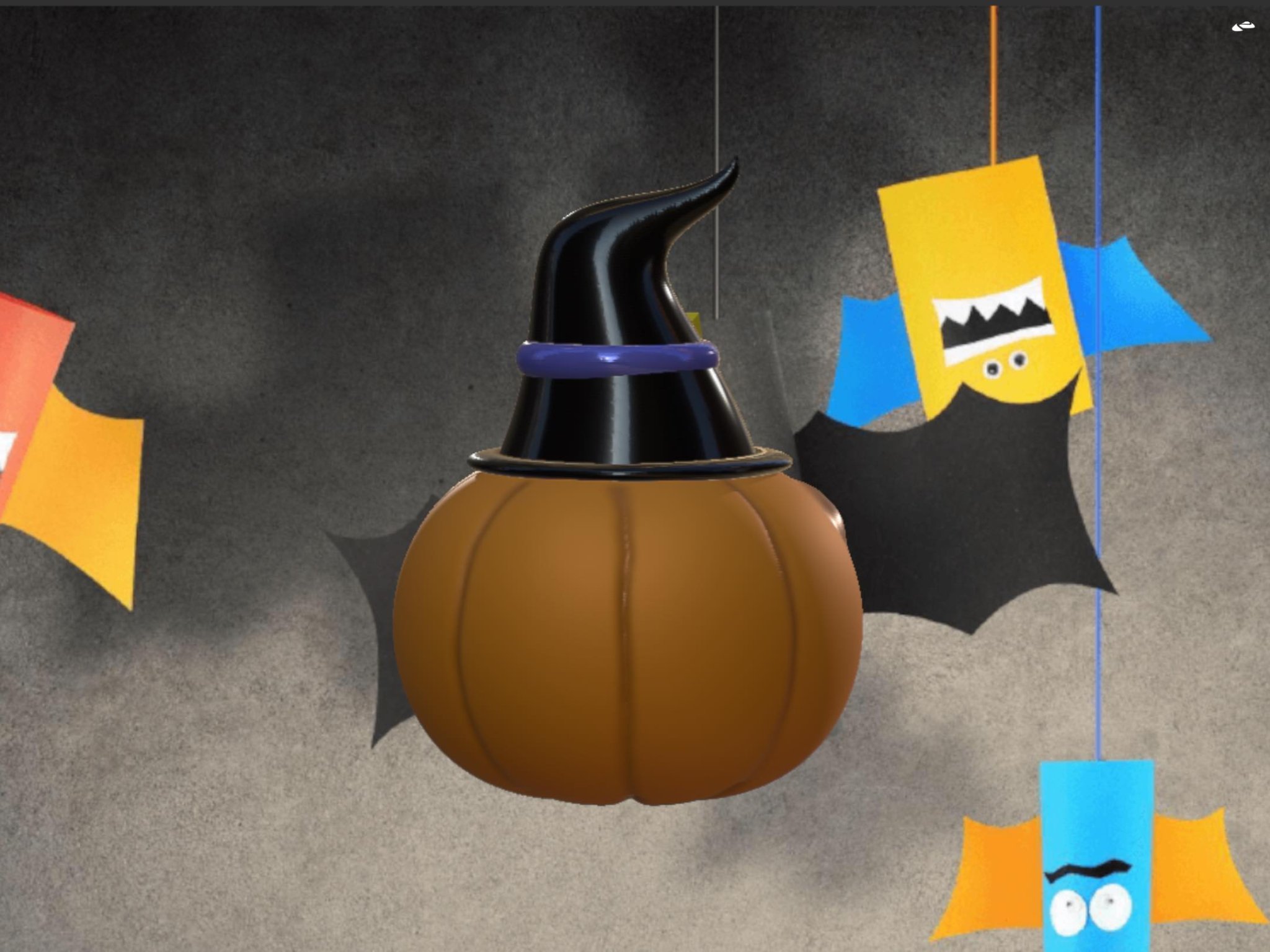 Bí ngô Halloween mặt cau có bằng kẹo dẻo