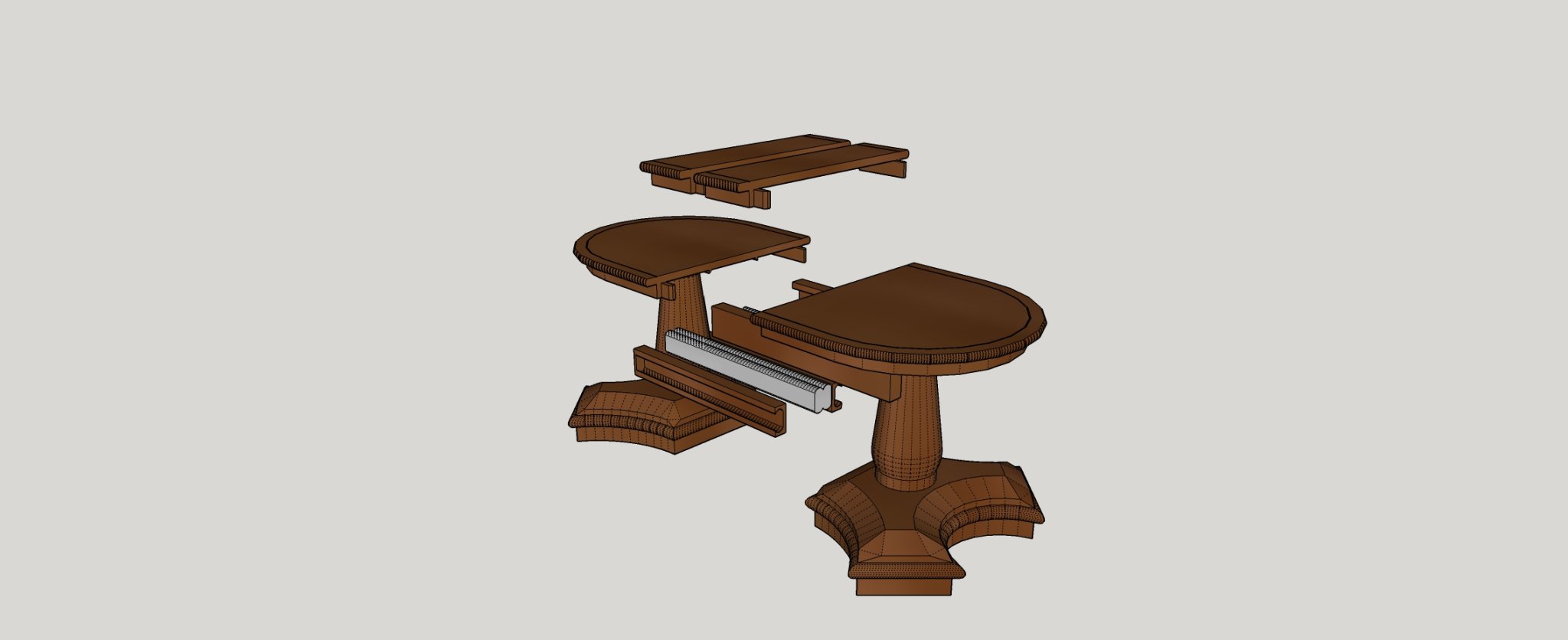 Bộ bàn ghế ăn cho nhà búp bê với cơ chế mở rộng