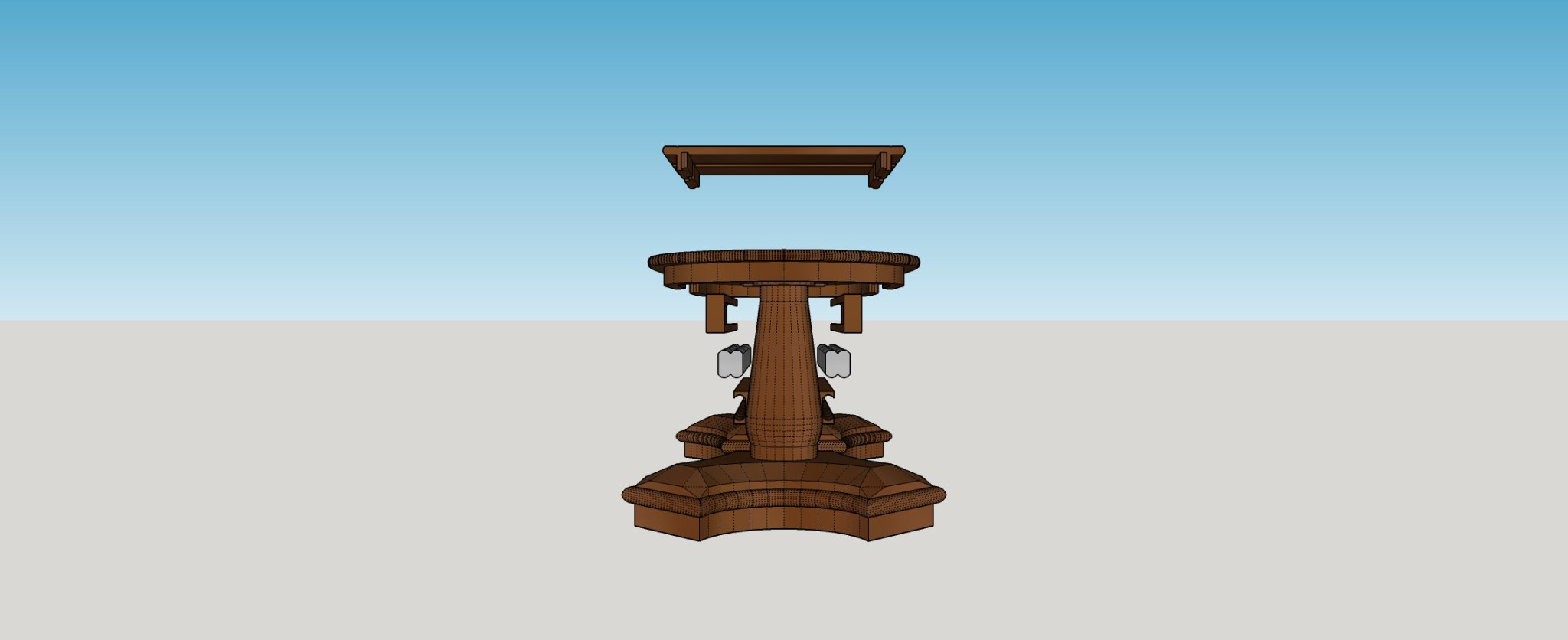 Bộ bàn ghế ăn cho nhà búp bê với cơ chế mở rộng