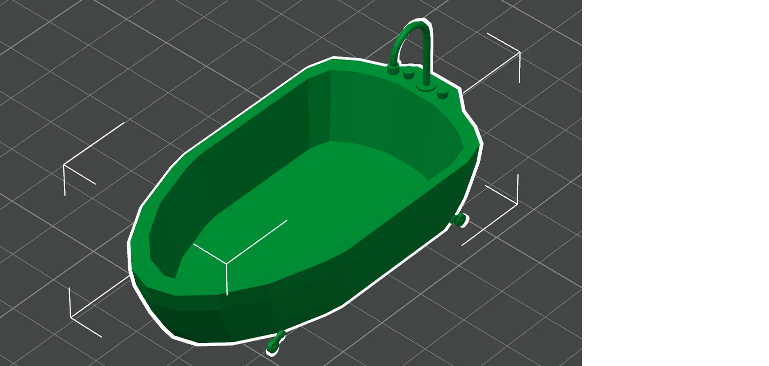 Bồn tắm mini cho nhà búp bê phong cách sang trọng