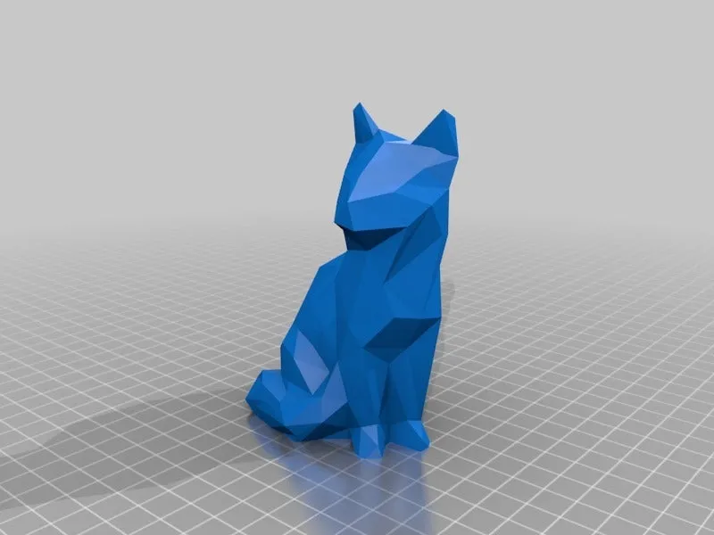 Mô hình mèo ngồi phong cách Low Poly