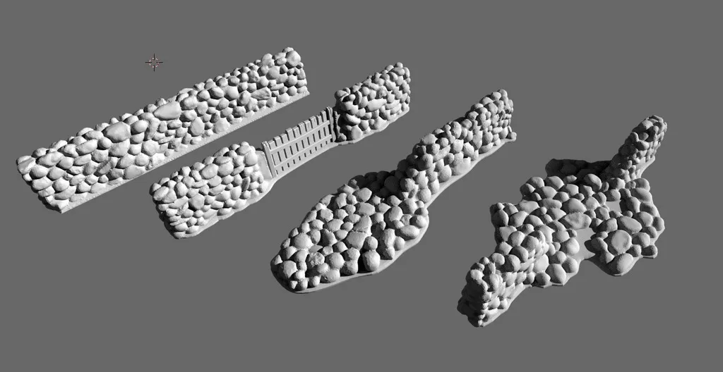 Tường đá nông thôn cho mô hình 28mm