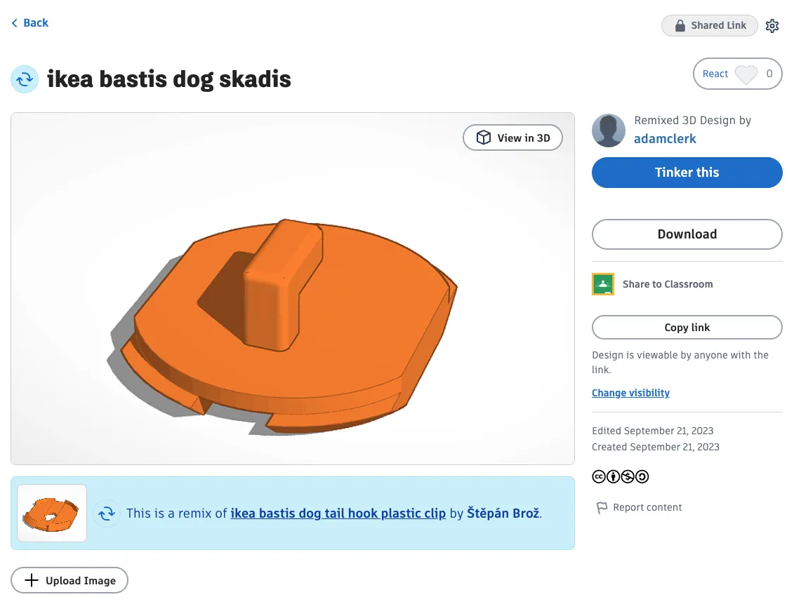 Kẹp Skadis thay thế cho chốt khóa trên đuôi chó Bastis