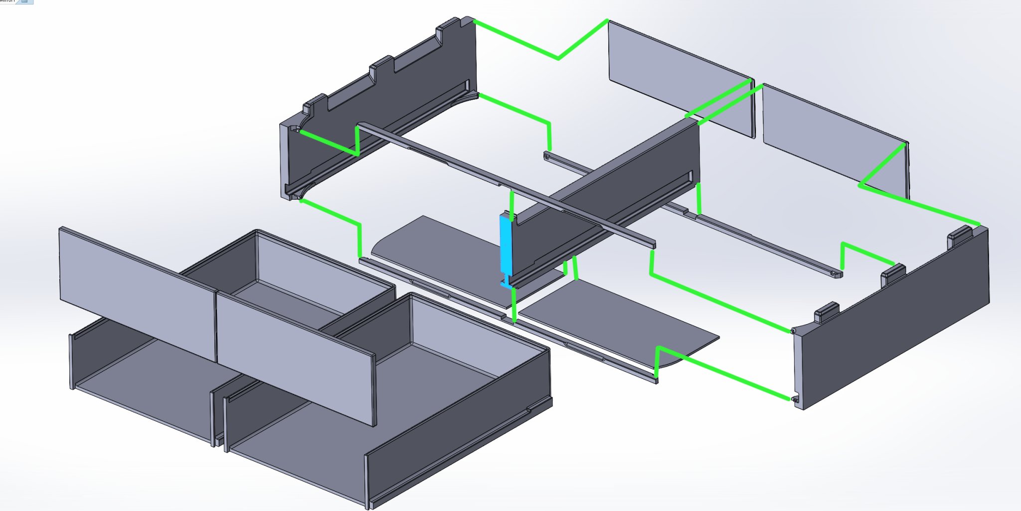 Ngăn kéo dưới hệ thống AMS cho máy in Bambu Lab