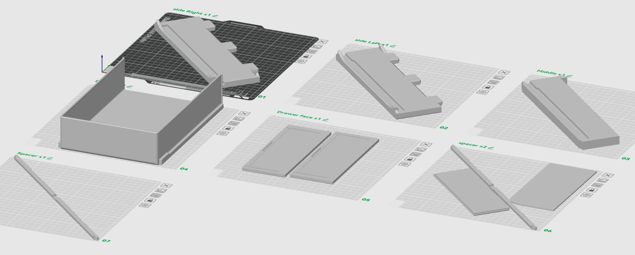 Ngăn kéo dưới hệ thống AMS cho máy in Bambu Lab