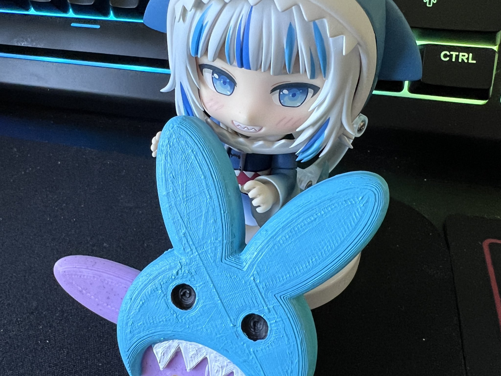 Kẹp tóc Gawr Gura hình cá mập thỏ