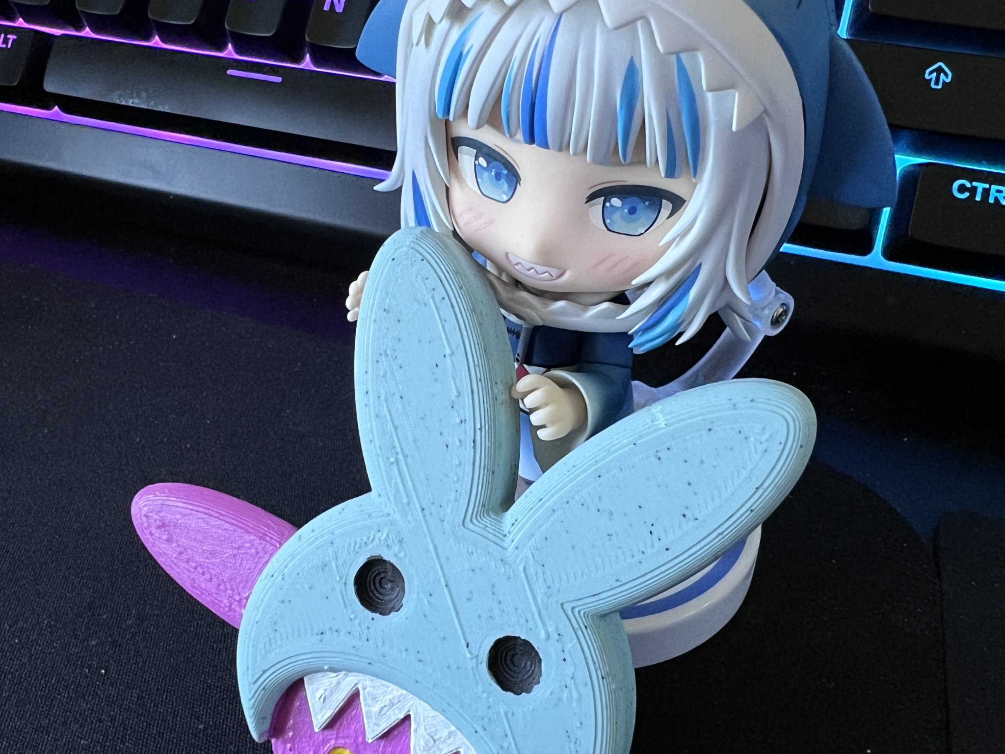 Kẹp tóc Gawr Gura hình cá mập thỏ