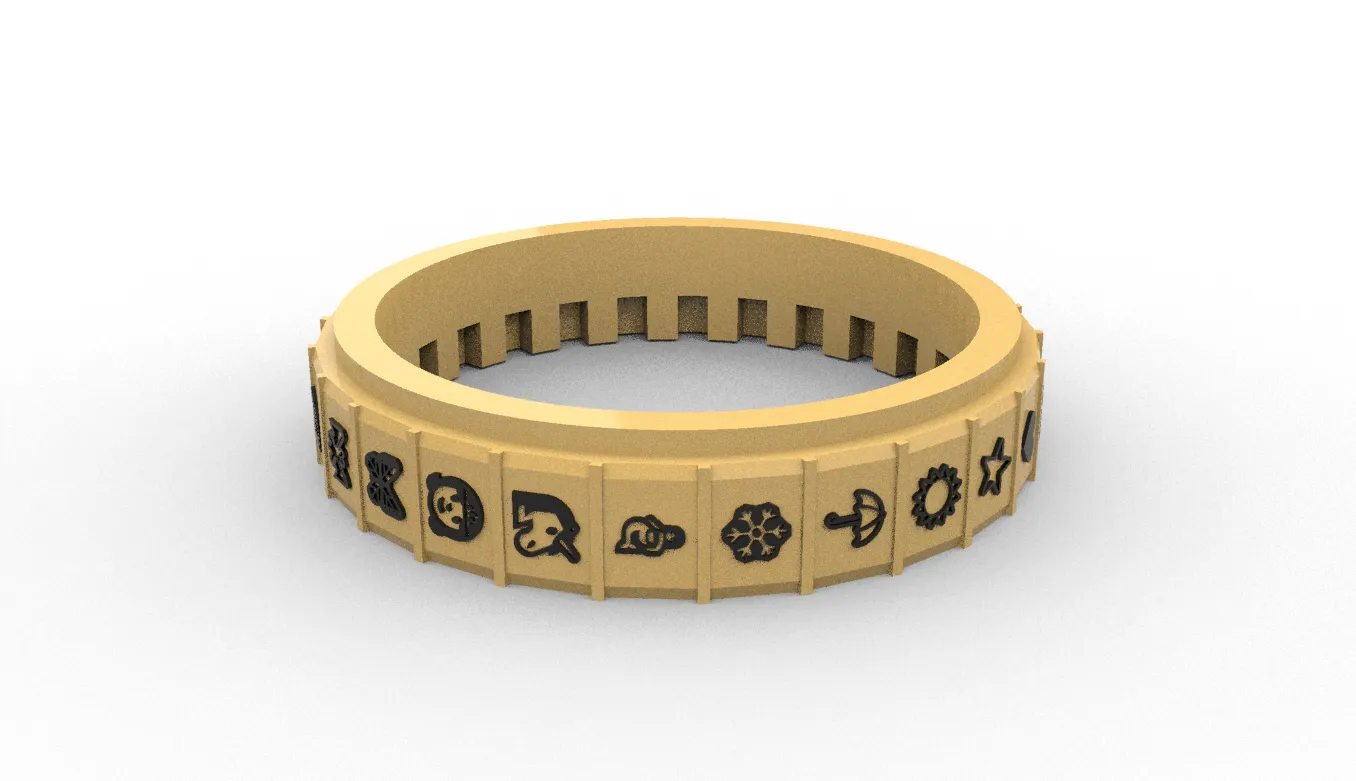 Bánh xe chữ CRYPTEX với biểu tượng động vật và trái cây