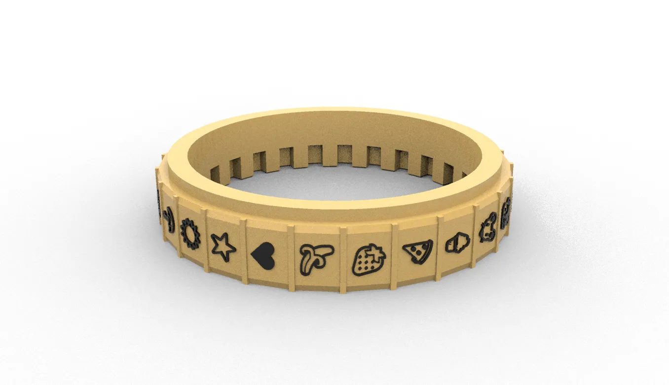 Bánh xe chữ CRYPTEX với biểu tượng động vật và trái cây