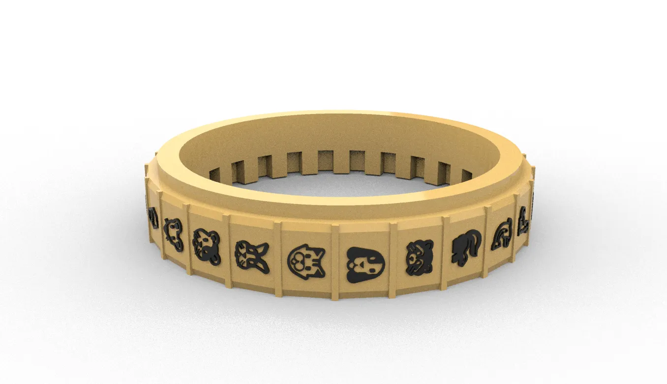 Bánh xe chữ CRYPTEX với biểu tượng động vật và trái cây