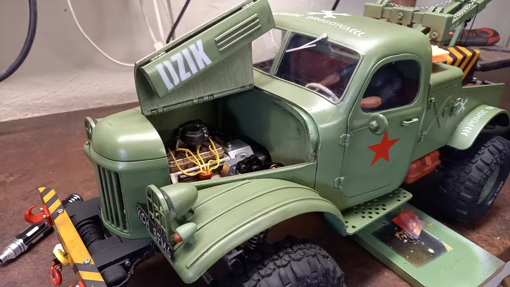 Khối động cơ Ził 157 lớp chồng động cơ chổi 540, tỷ lệ 1/10