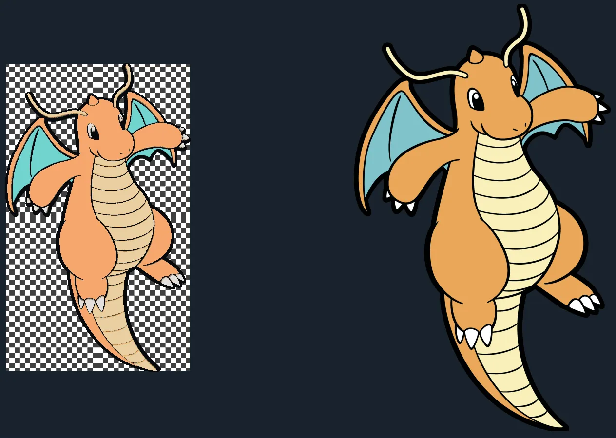 Rồng Dragonite đa sắc màu từ HueForge