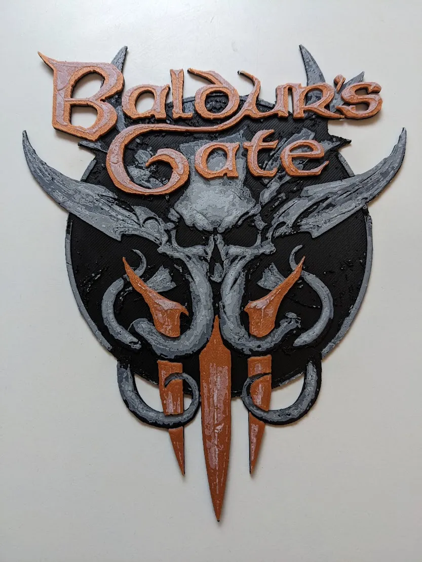 Biểu tượng Baldur's Gate 3 với kỹ thuật vẽ filament