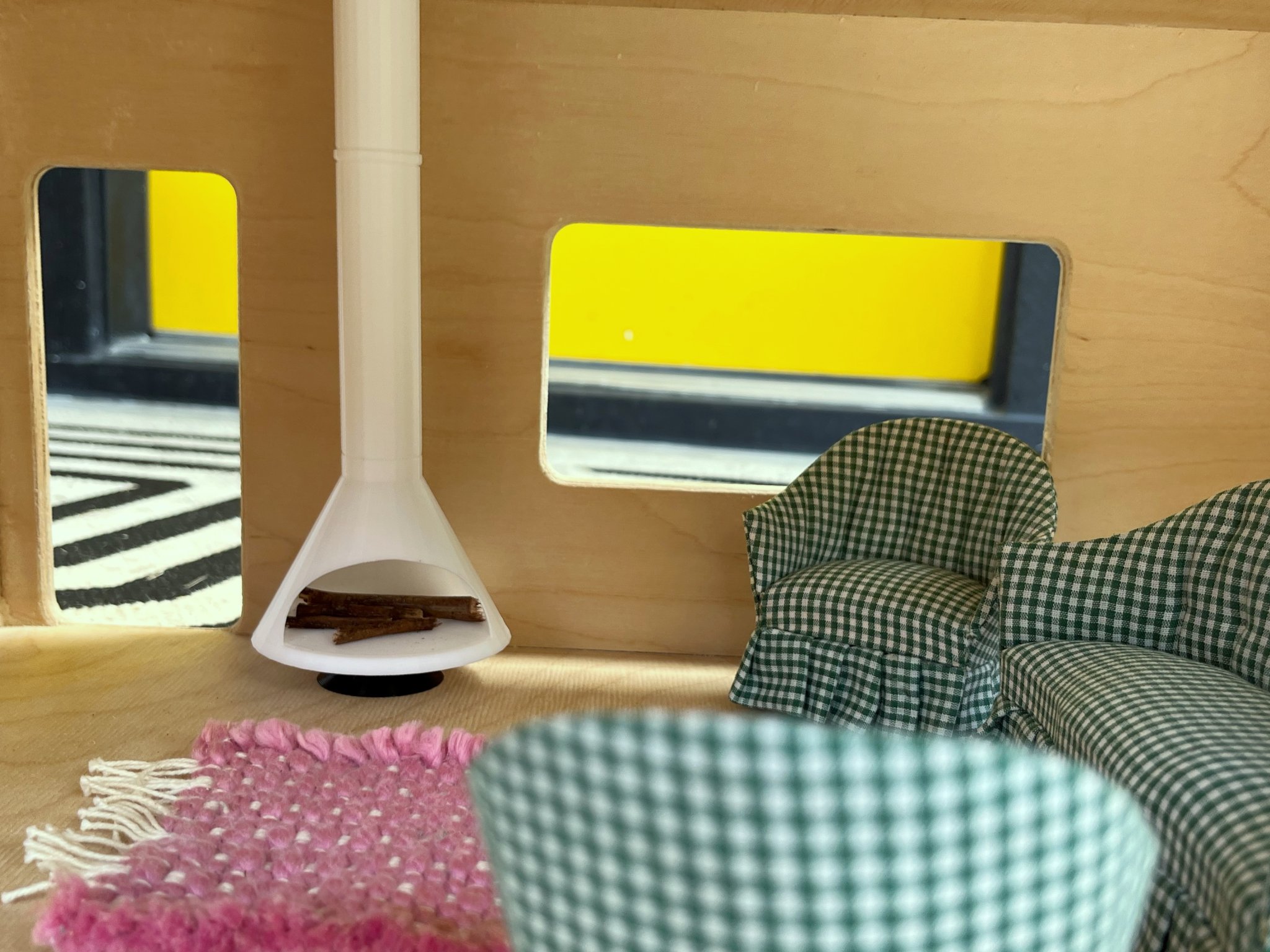 Lò sưởi Malm phong cách giữa thế kỷ tỉ lệ 1:12