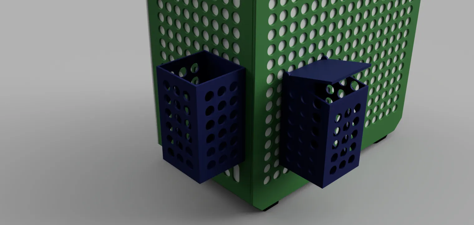 Thùng chứa Qube 500 cho lưu trữ hoặc rác với điểm gắn