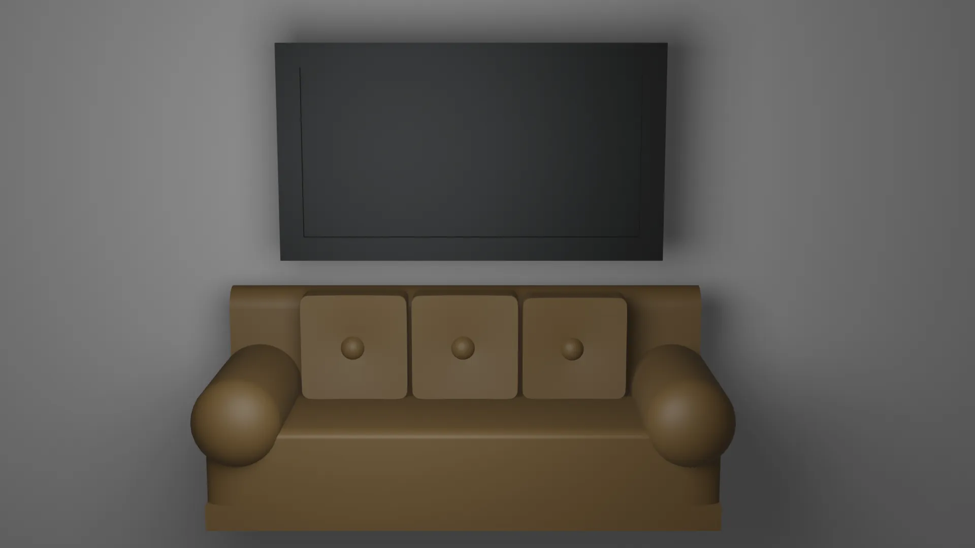 Ghế sofa và TV treo tường cho ngôi nhà búp bê