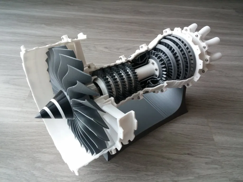 Động cơ phản lực turbofan 2-spool in 3D