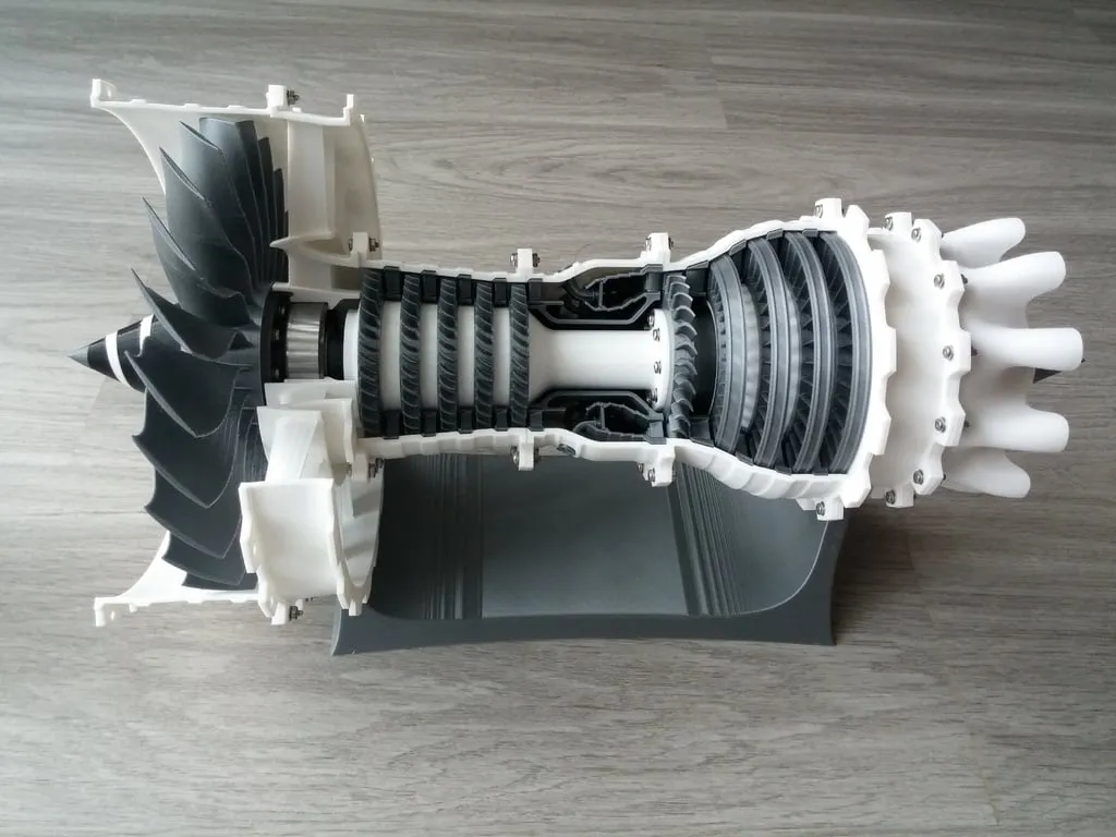 Động cơ phản lực turbofan 2-spool in 3D