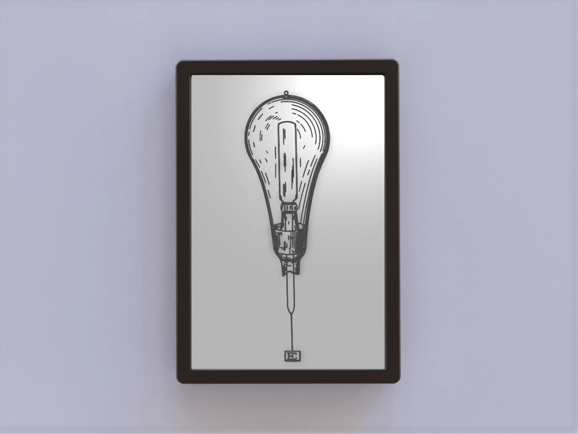 Bản vẽ sáng chế bóng đèn Edison nghệ thuật 2D