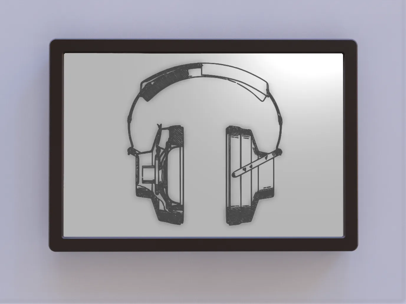 Nghệ thuật bản quyền tai nghe với hình cắt lớp driver