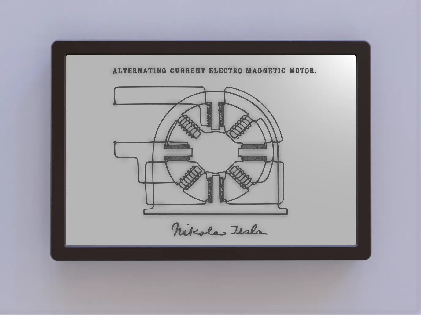 Bản vẽ bằng sáng chế động cơ AC của Nikola Tesla
