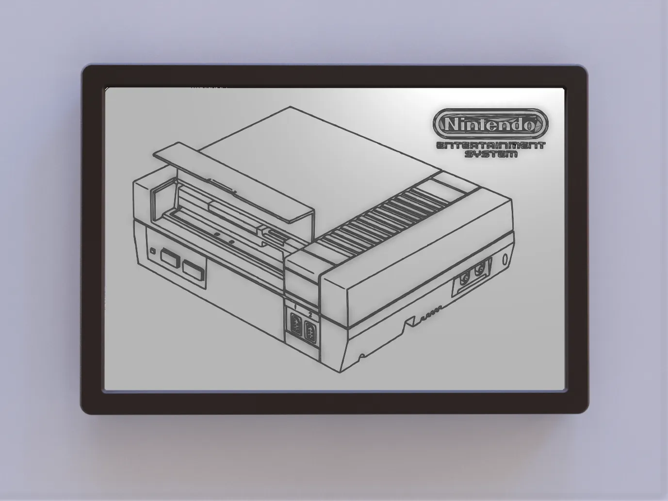 Bản vẽ bằng sáng chế của máy chơi game NES với logo