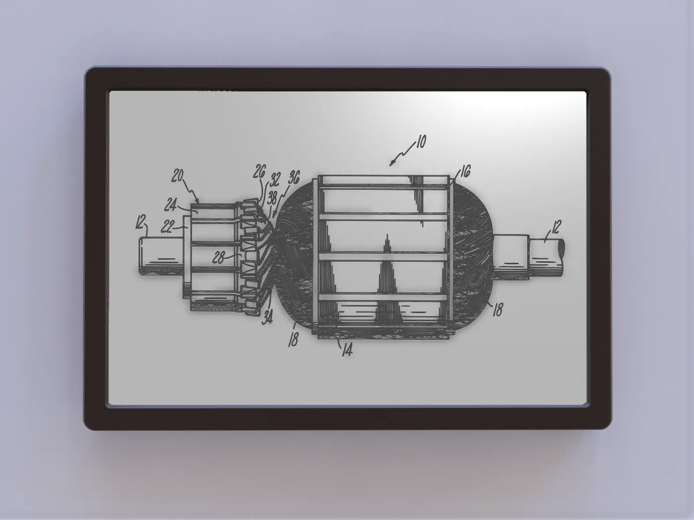 Bản vẽ bằng sáng chế cho bộ chuyển mạch động cơ điện