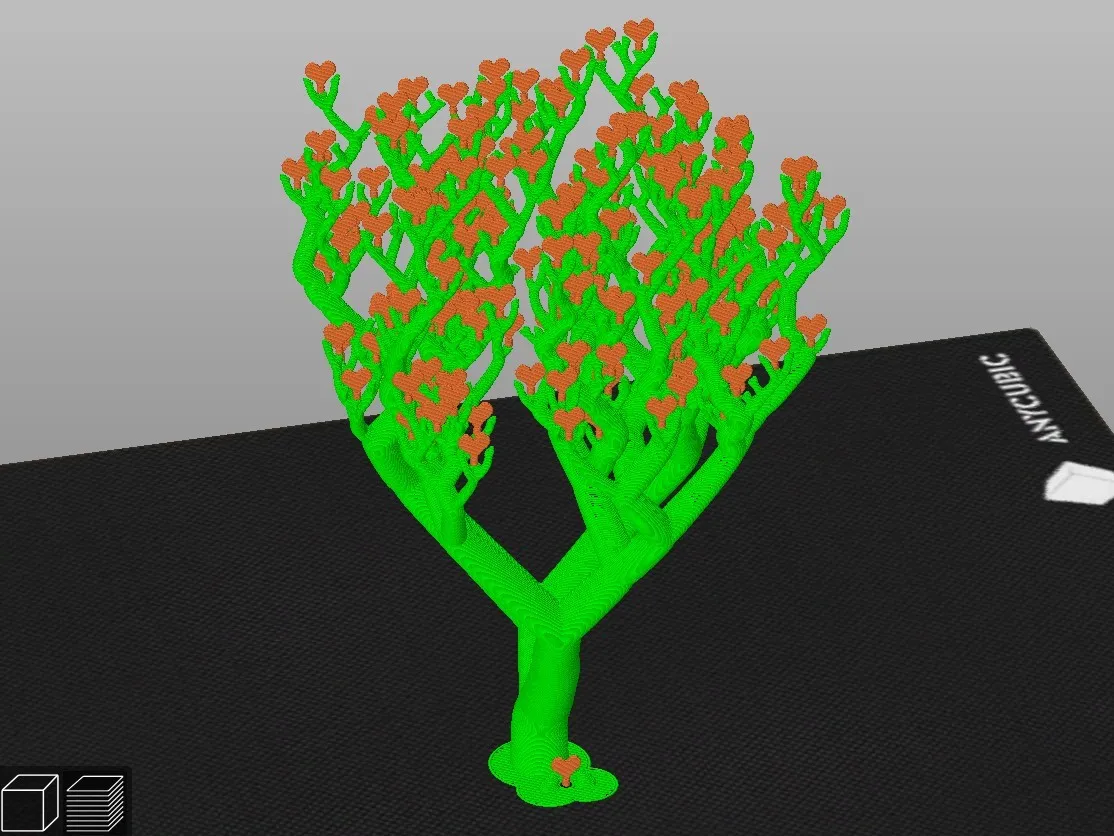 Cây trái tim với hỗ trợ hữu cơ đan xen