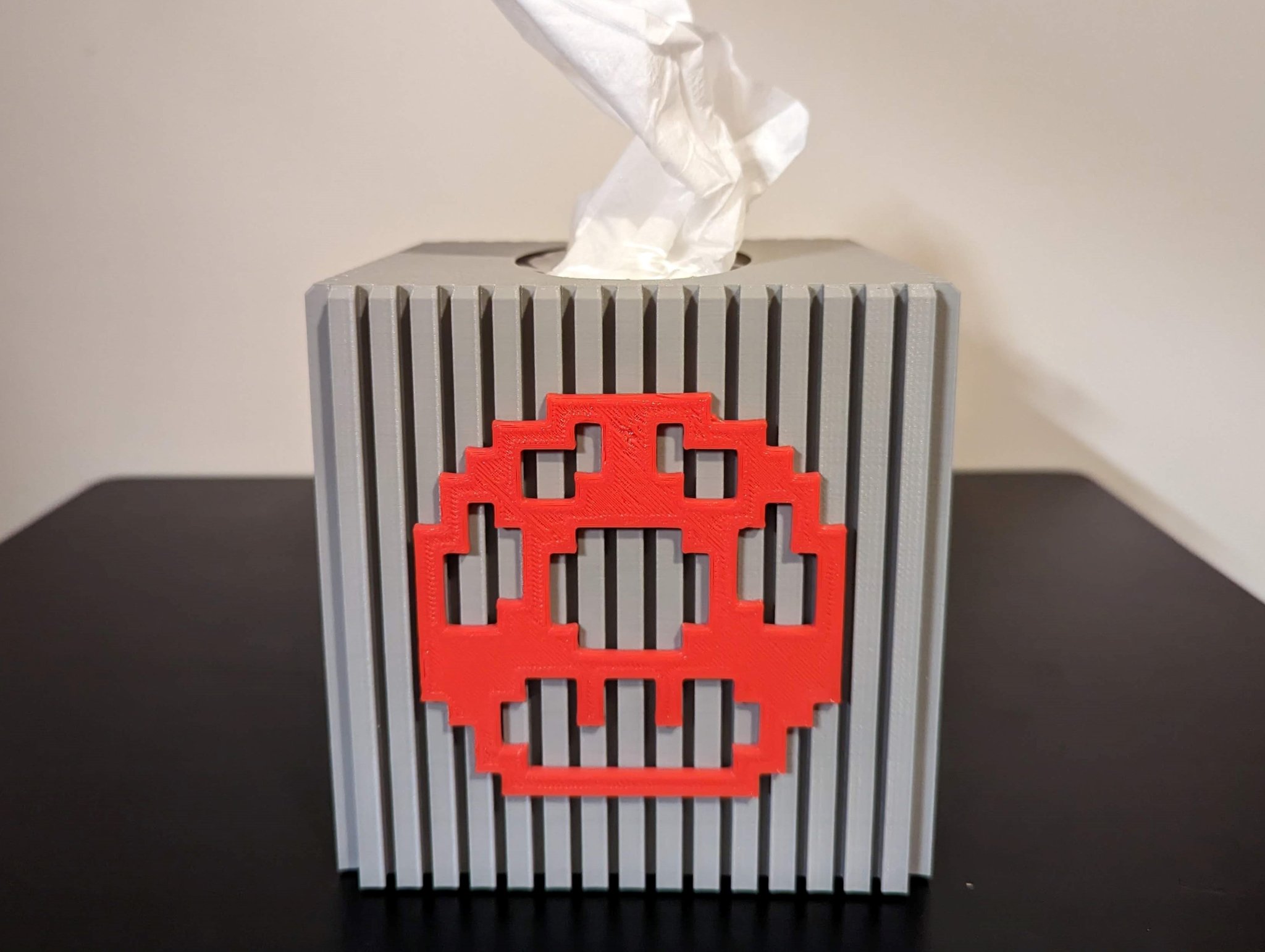 Hộp đựng khăn giấy hình nấm Mario trang trí cho bình hoa