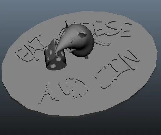 Chuột siêu phong cách thưởng thức phô mai trên nền tảng nhỏ