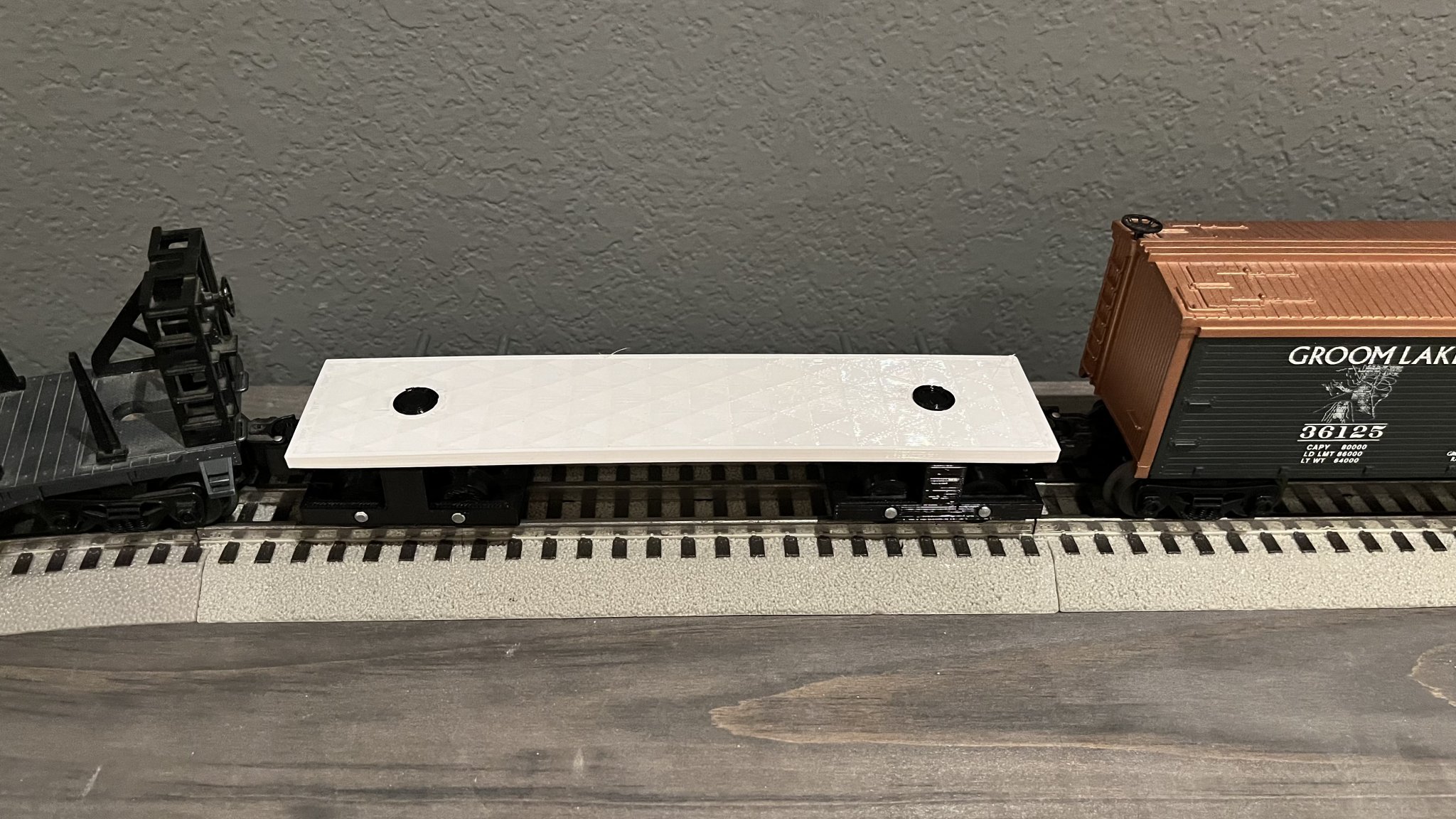 Xe lửa chở hàng kiểu flatbed tương thích với bộ đồ chơi Lio...