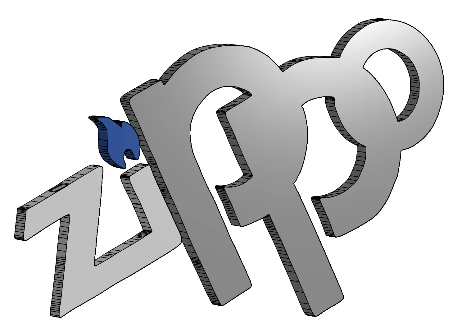 Chữ cái Zippo, Clipper và vòng đai 3D