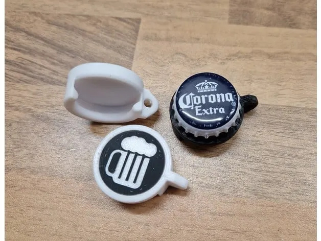 Nắp chai bia đa năng với móc khóa và không gian cho logo