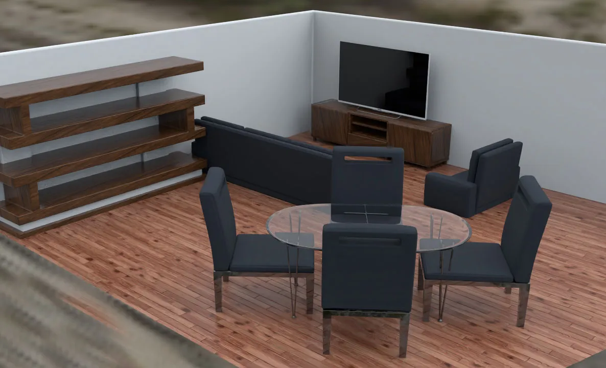 Nội thất phòng khách hiện đại cho nhà búp bê