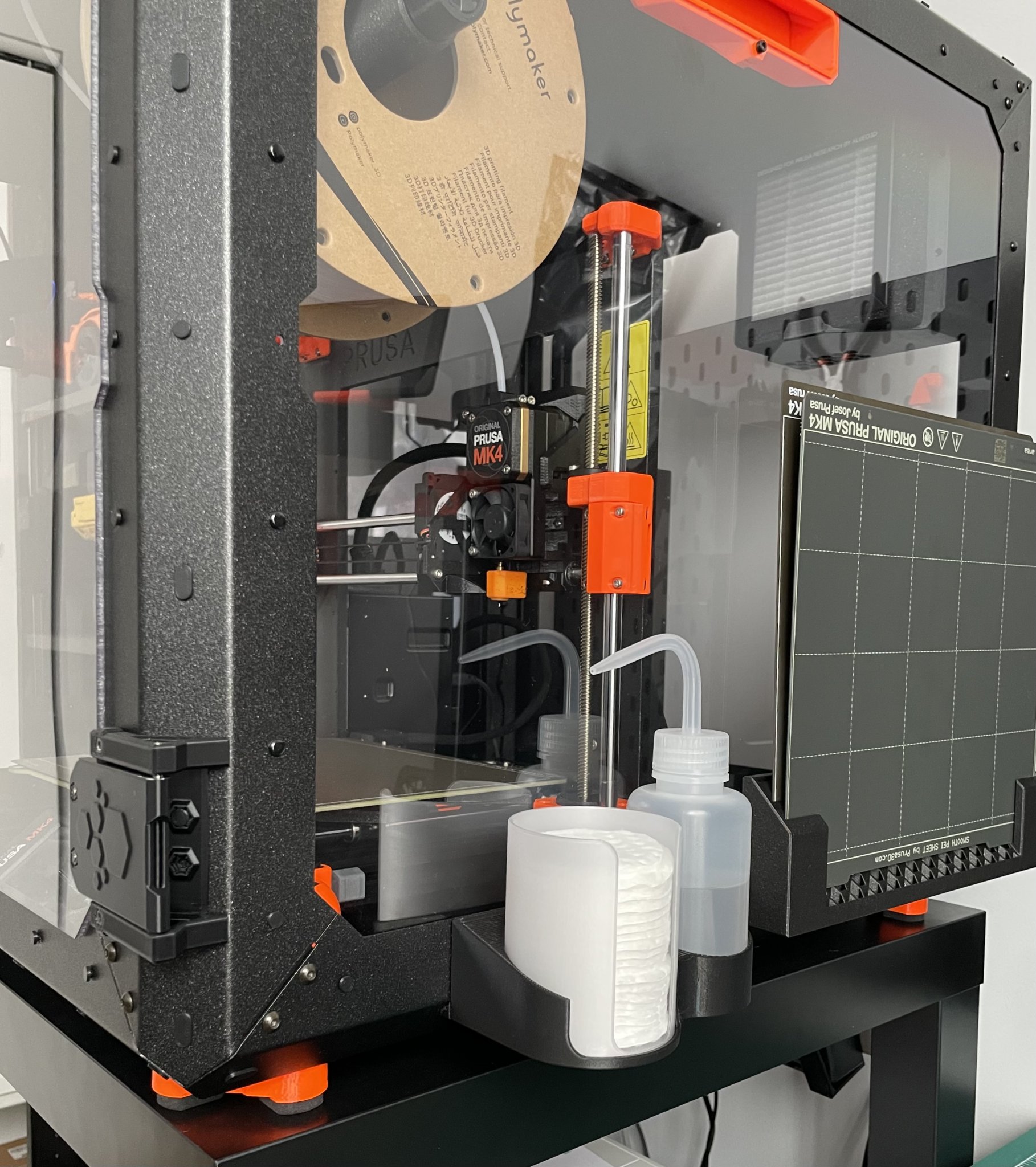 Giá đỡ chai IPA và bông tẩy trang cho Prusa Enclosure