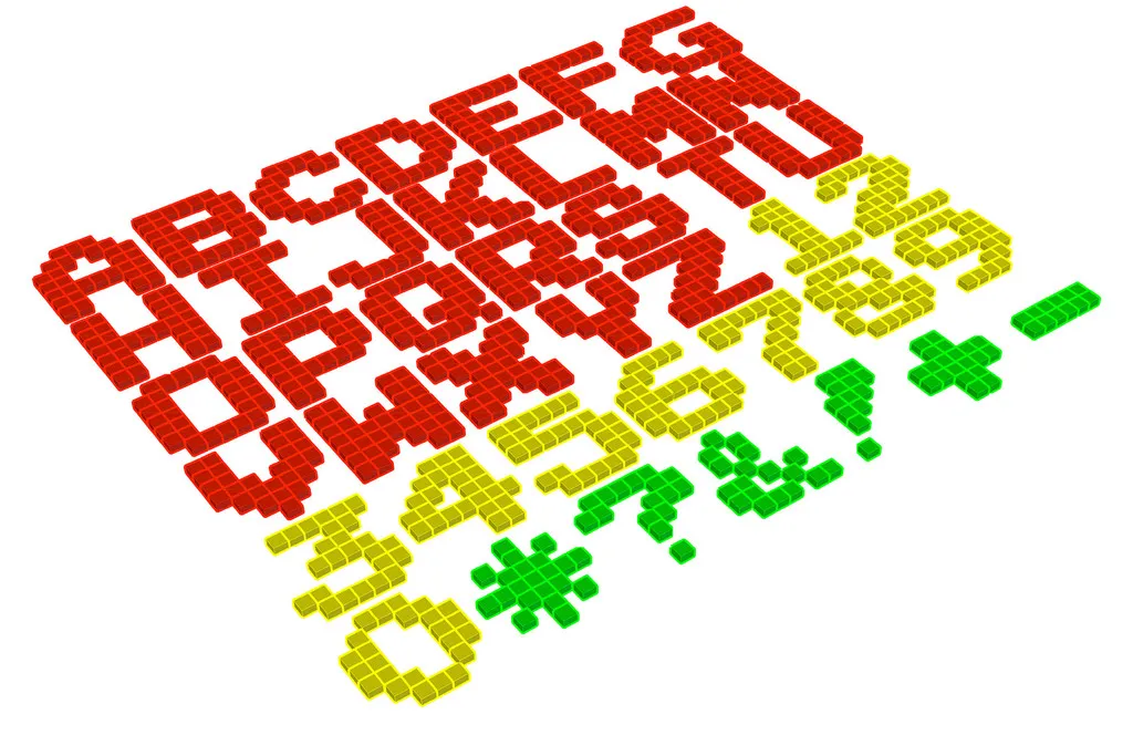 Phông chữ PacMan gốc trong trò chơi 3D