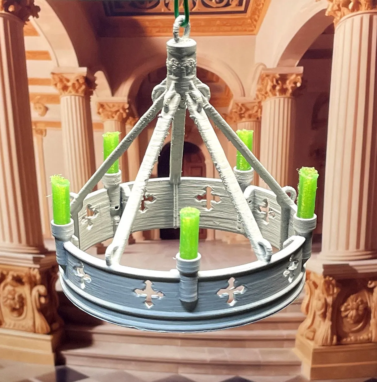 Đèn chùm kiểu cổ cho ngôi nhà búp bê tỉ lệ 1/12