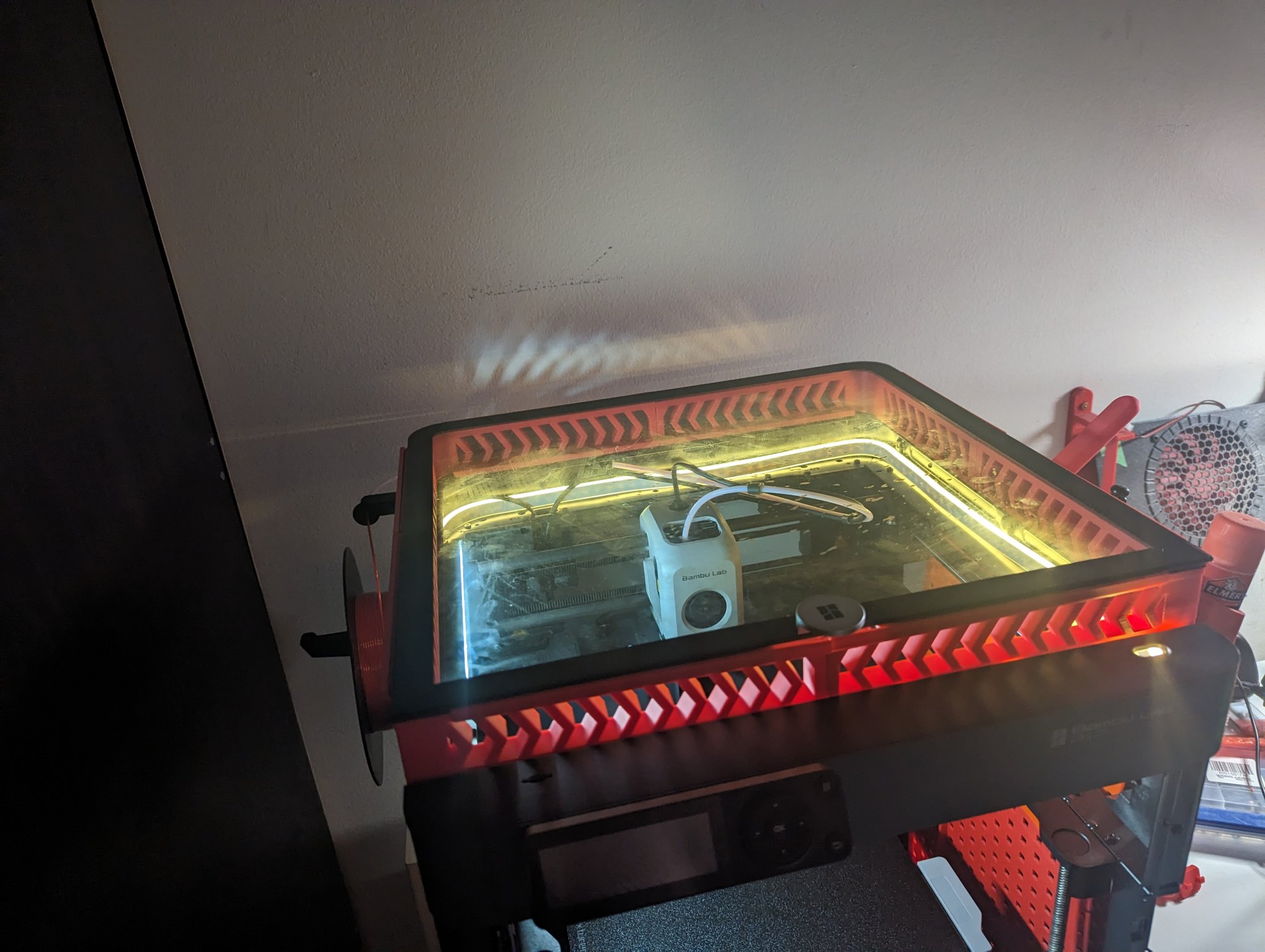 Nắp kính thông gió trượt Bambu P1P và X1 với tùy chọn LED